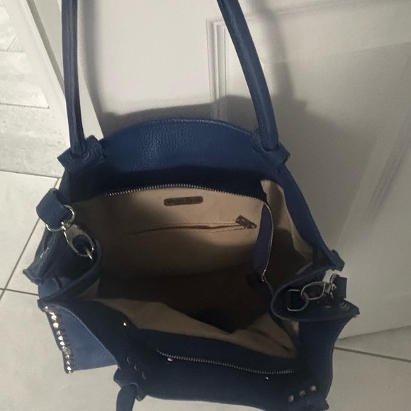 Vittoria Pacini Italian Electric Blue Calf Leather Satchel - Picture 5 of 9